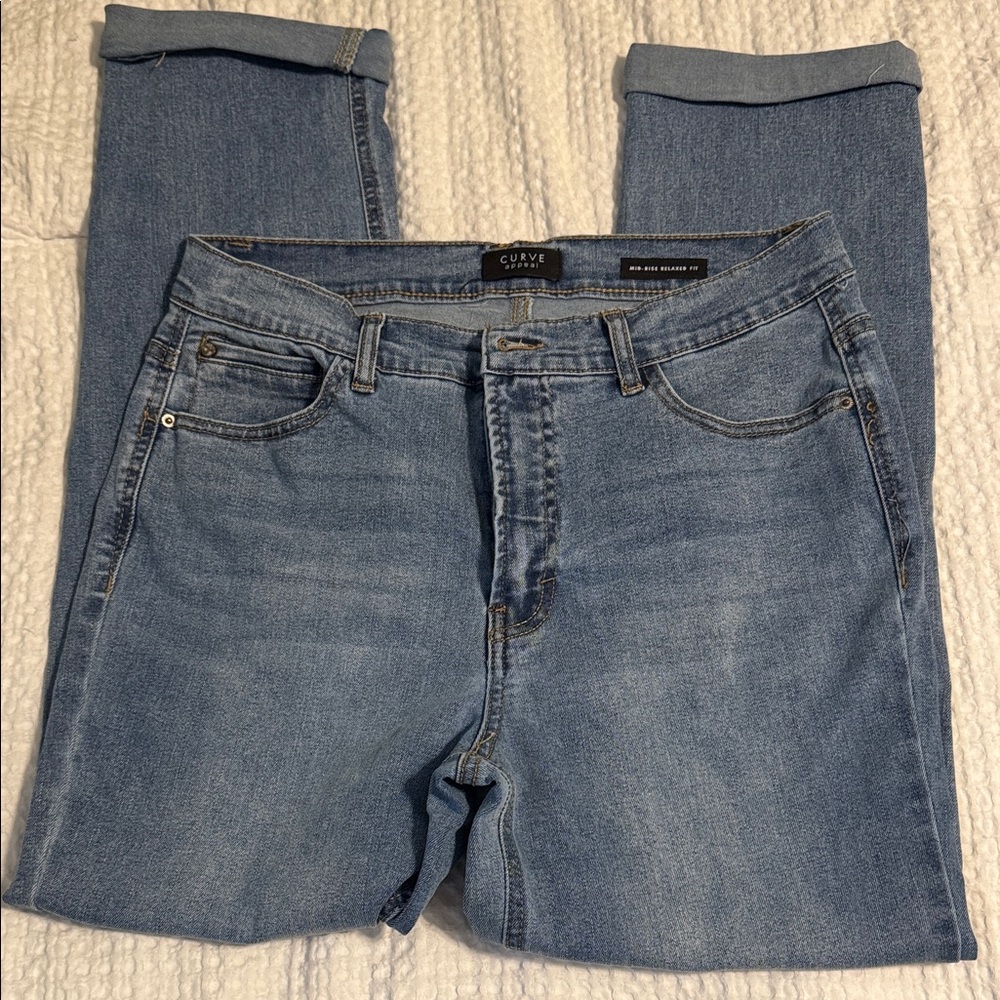 Curve Light Blue Straight Leg Women's Jeans